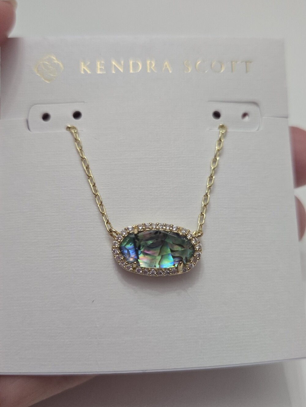 Kendra Scott Elisa Gold Pendant Necklace in Abalone Shell